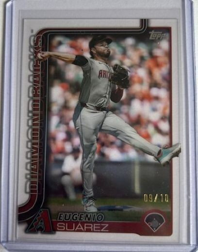 2025 Topps Series 1 Clear Parallel #328 Eugenio Suarez 9/10 SSP