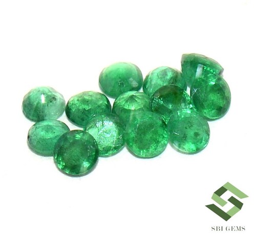 3.75 mm Natural Emerald Round Cut Lot 13 Pcs 2.71 CTS Untreated Loose Gemstones - Picture 5 of 5