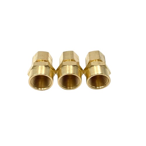 3 Pcs Brass Compression Union Connector, 1/2" Tube OD x FNPT,