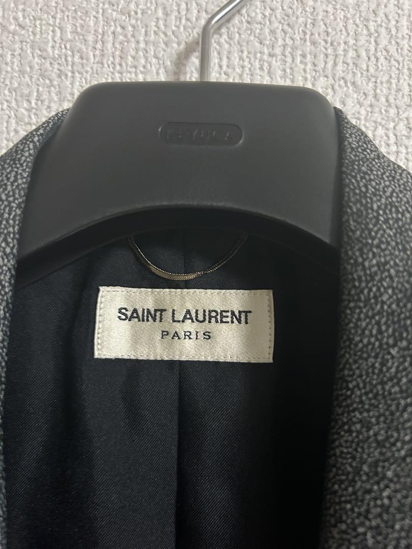 Giacca Saint Laurent Paris 13SS Hedi Poliestere Bordo Tg 50 Grigio Made in Italy