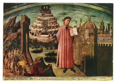 Florence Cathedral - Dante and his Poem by Domenico di Michelino (1966)