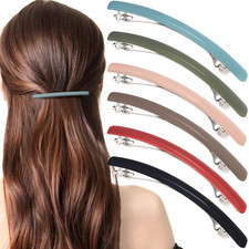 6Pcs French Hair Barrettes for Women Non-Slip Spring Flat Clips Pins Elegant