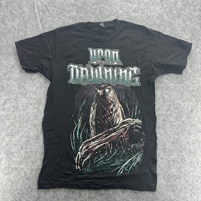 Upon This Dawning Shirt Mens Small Black Band Owl Graphic Metalcore Tee