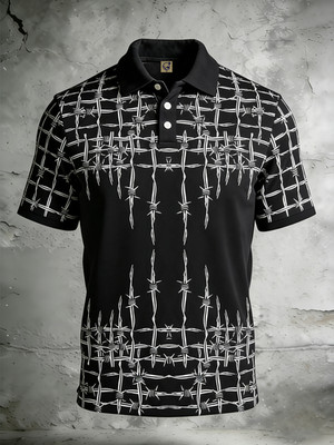Wicking 3D Abstract Gradient Irregular Geometric 3D Print Polo