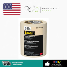 Scotch Contractor Grade Masking Tape, 1 Inch Wide 0.94 in x 60.1 Yds 6 Rolls