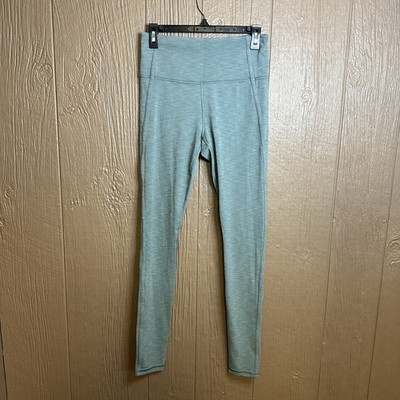 Athleta Elation Over The Heel Green Leggings Sz M Athletic High Rise Extra Long