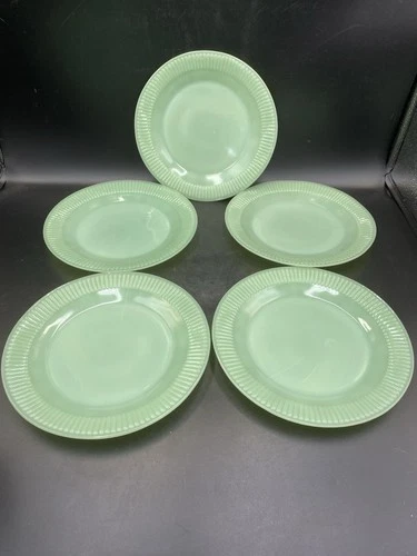 5 Fire King Fireking Jane Ray Jadeite JADITE Salad Plates