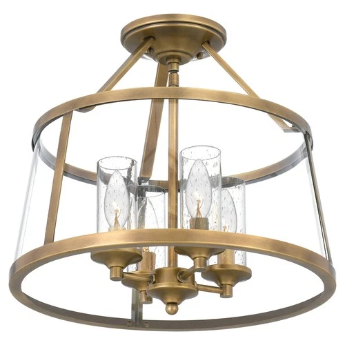 Quoizel Barlow 16"W Weathered Brass 4-Light Ceiling Light - Picture 4 of 7