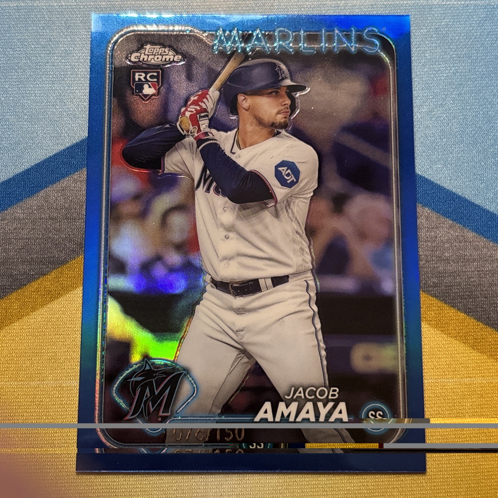 2024 Topps Chrome - Jacob Amaya #92 Blue Refractor /150 (RC)