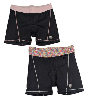 De Soto Femme Triathlon Cycling Shorts Set of 2 Size Small Padded Black Pink