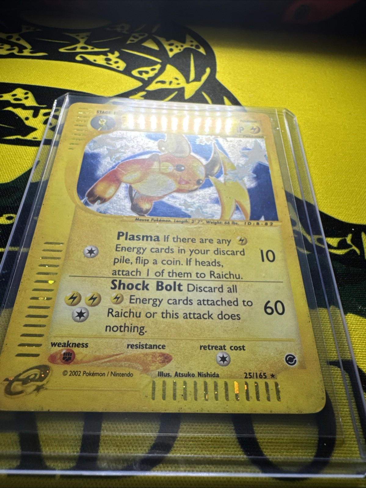 2002 Raichu 25/165 Holo Rare E-reader Expedition Pokemon Card NM
