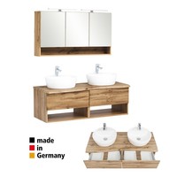 BadmöBel Badezimmer Waschplatz Set Spiegelschrank Waschbeckenunterschrank Led
