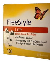 Freestyle Lite Blood Glucose Test Strips - 100 Count New New New Expires 4/30/28
