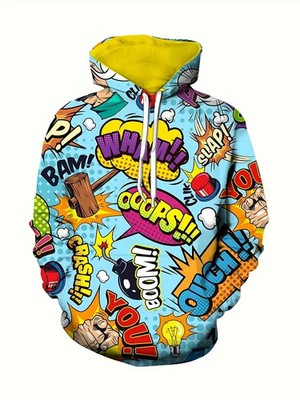 Pow Crash Wow 3D All Over Print Hoodie - Adults & Youth