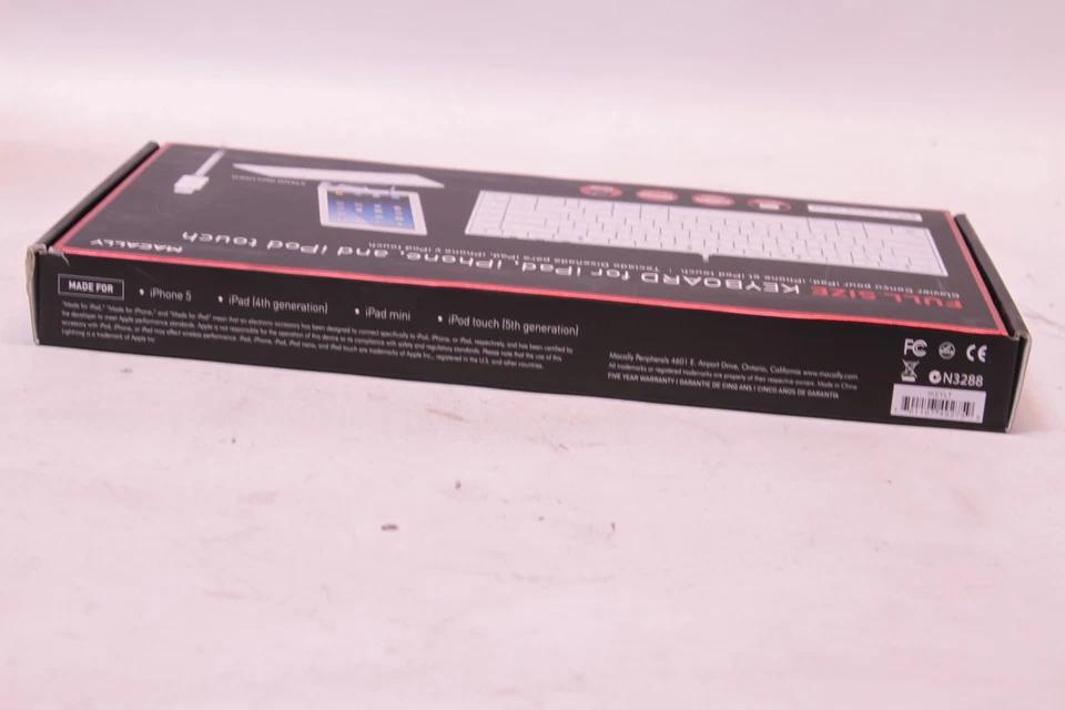 Macally Full Size Keyboard for iPad iPhone iPod Touch IKEYLT Sealed - Image 3 of 4
