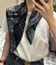 100 Silk Bandana Shawl Double face Scarf 26'' Wrap Neckerchief Big cashew Print
