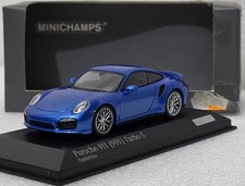 Porsche 911 (991) Turbo S 2014 Sapphire Blue 1:43 Minichamps CA 043 16 068 (15)