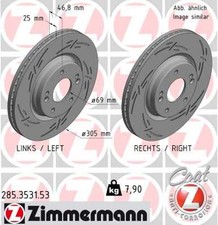 2x Bremsscheibe BLACK Z ZIMMERMANN 285.3531.53 für HYUNDAI TUCSON TL TLE KONA OS