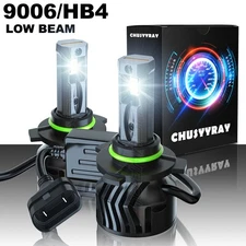 9006 LED Headlights Kit Combo Bulbs 6000K Low Beam Super White Bright 4000000LM