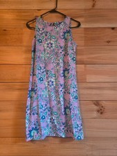 Talbots Women's SZ Sp Floral Pink Dress Sleeveless Dress Boho Preppy Beachy