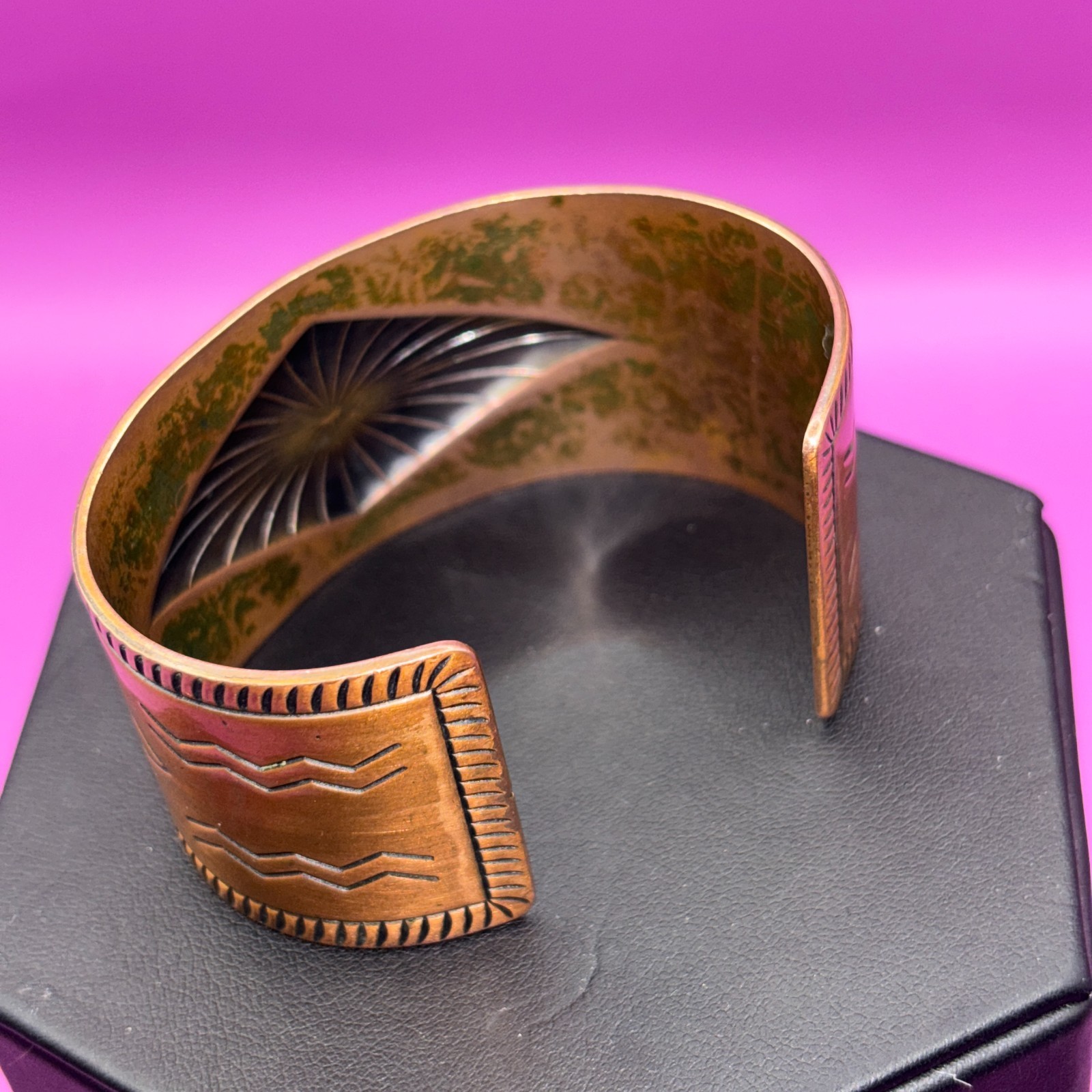 Handmade Solid Copper Native American Style Cuff … - image 8