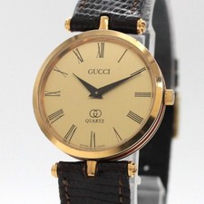Vintage 80's [Exc+5] GUCCI 2000M Sherry Line Gold Dial Qz Men's From JAPAN A430