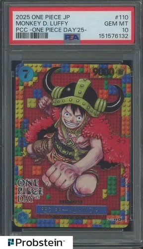 #4 2025 One Piece JP PCC One Piece Day '25 #110 Monkey D. Luffy PSA 10 GEM MINT