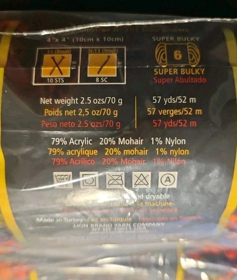 Lion Yarn BOUCLE Knitting Yarn LOT OF 3~ Skeins ~HARD CANDIES ~ 209 # 54740 - Image 3 of 4