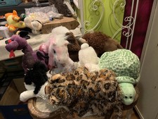 Lot of 10 Ganz Webkinz Plush- Dragon, Turtle, Humming Bird, Buffalo ect-No Codes