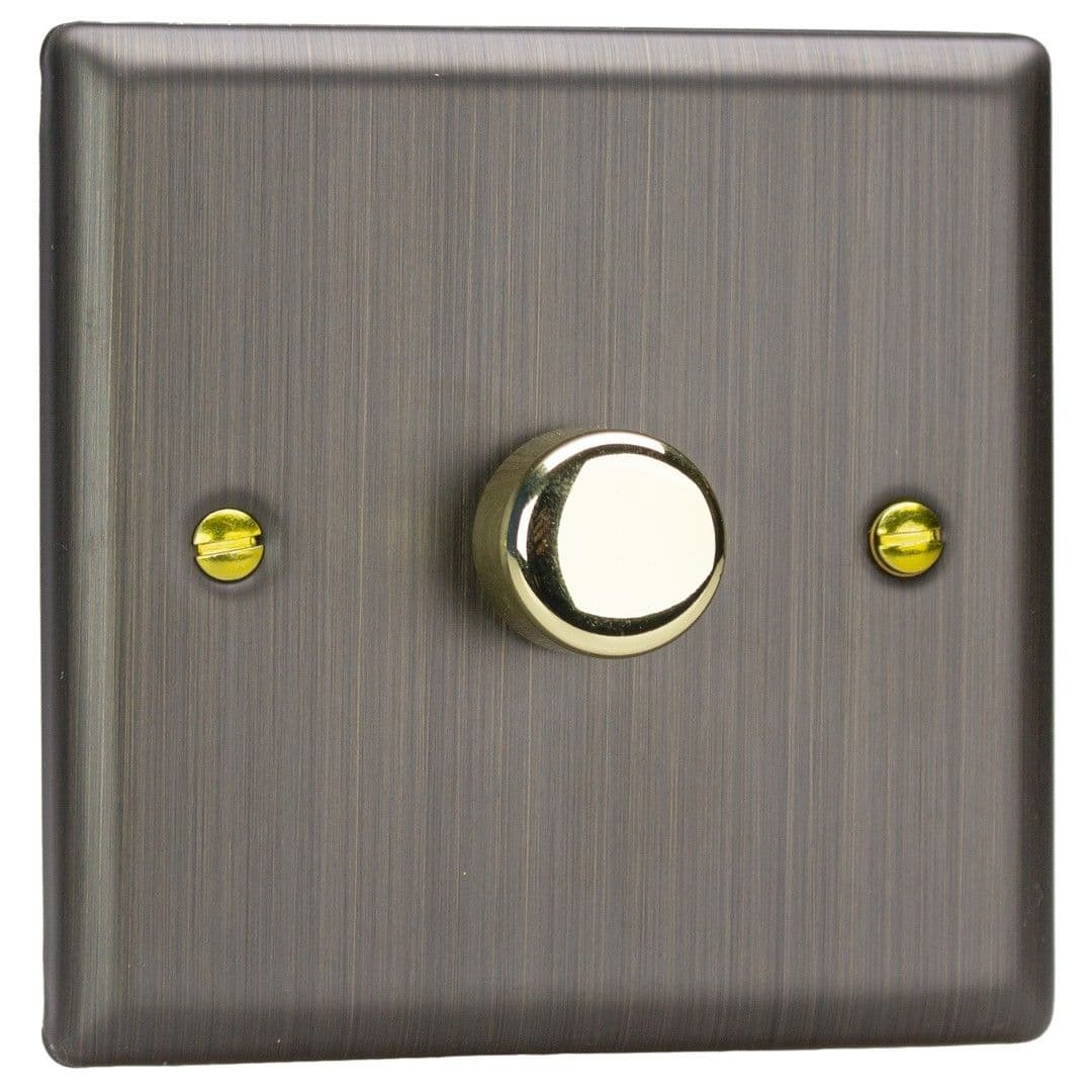Varilight JYM101.AB Urban Antique Brass 1 Gang V-Pro Multi-Way Master LED Dimmer
