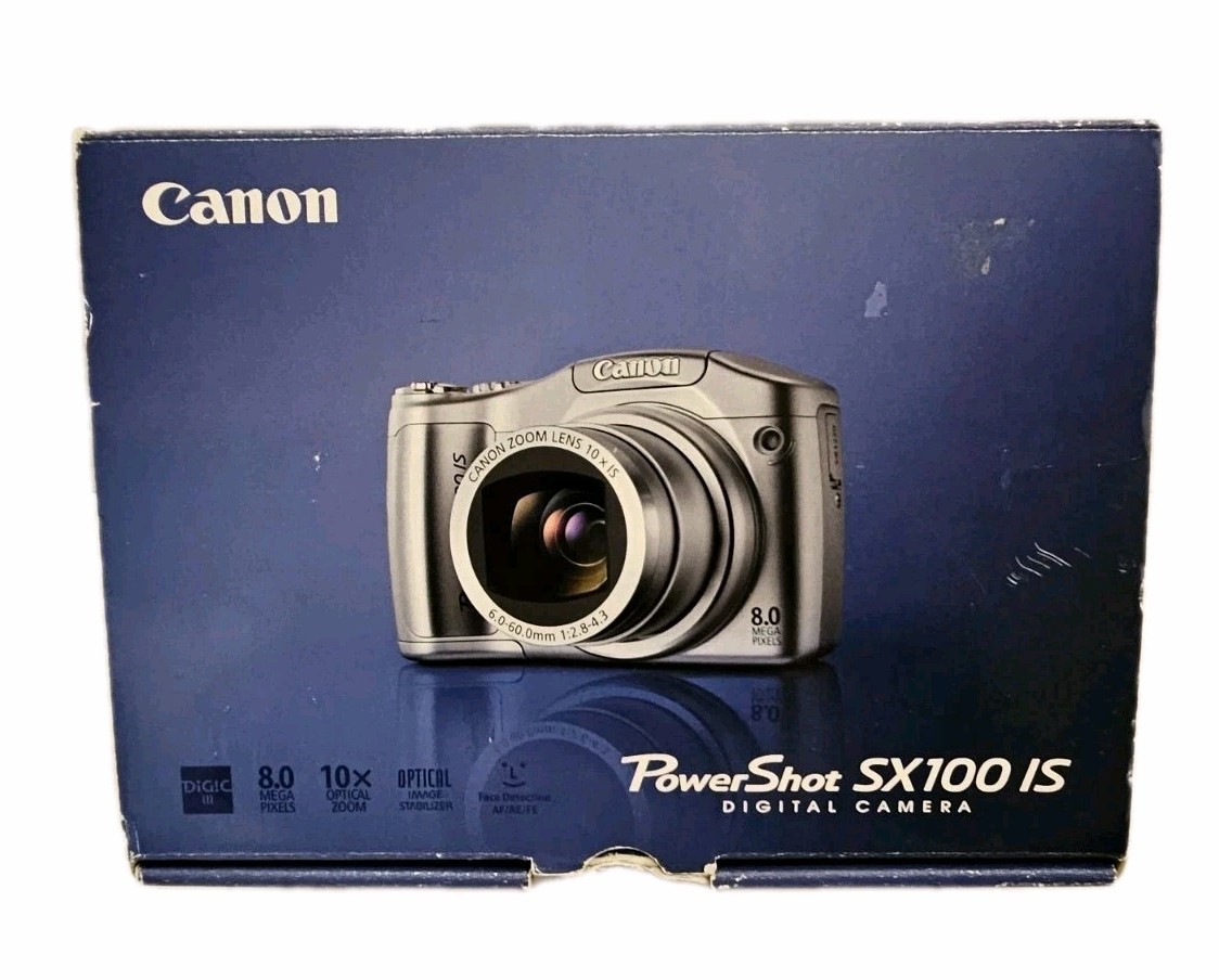 Canon PowerShot SX100 IS 8.0MP Digital Camera - Black for sale