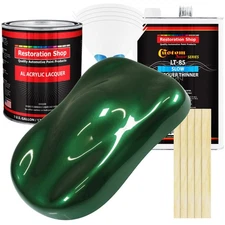 British Racing Green Metallic Acrylic Lacquer Gallon Auto Paint Kit Slow Thinner