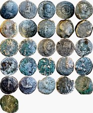 Interesting Lot Of 13 Ancient Greek And Roman Bronze And Silver Coins