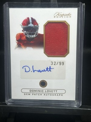 DOMINIC LOVETT - Keepsake Multi Sport SIGNED RELIC #'d 32/99