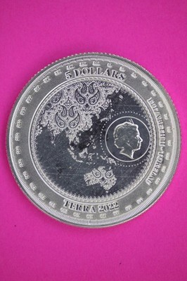 2022年 トケラウ　「地球　テラ」１オンス銀貨　　豪華おまけ付き Rare Gem 2022 Tokelau Terra 5 Dollars Coin 1 OZ .999 Silver
