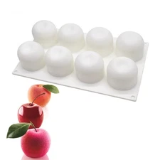 Apple Pear Orange 3D Silicone Mould 8 Cell Ice cream Mousse Candles Dessert Soap