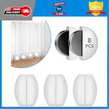 8 Pack Magnetic Shower Curtain Weights Rust Proof Silicone Clips White