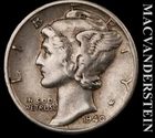 1929-S Silver Mercury Dime - Scarce  Very Fine+ / Extra Fine  Better Date #L5782