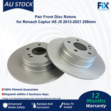 Pair Front Disc Rotors for Renault Captur H5 J5 2013-2021 258mm
