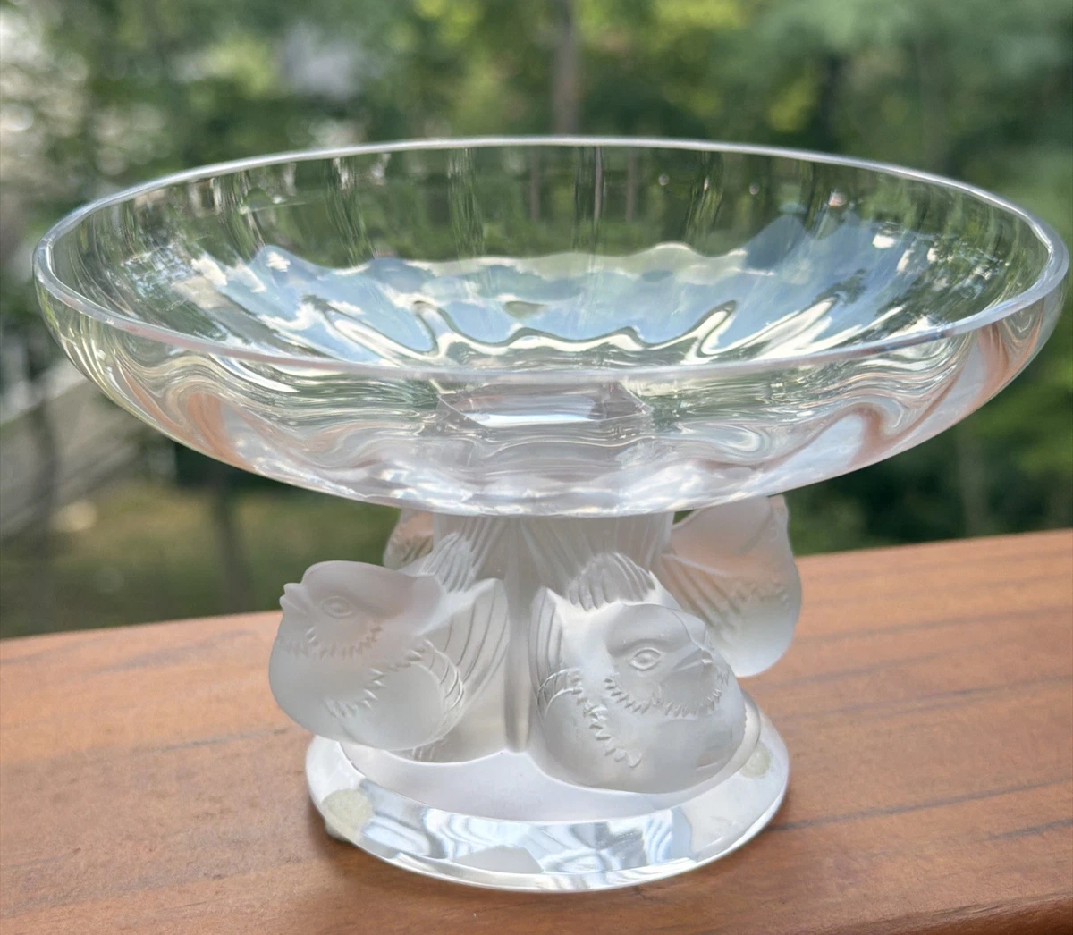 美品 本物 ラリック LALIQUE クリスタルベル ペア 小鳥 フロストガラス