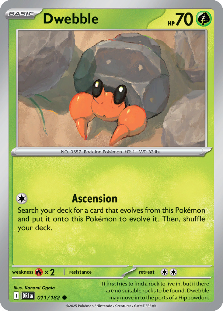 Pokemon Dwebble 011/182 Lightly Played