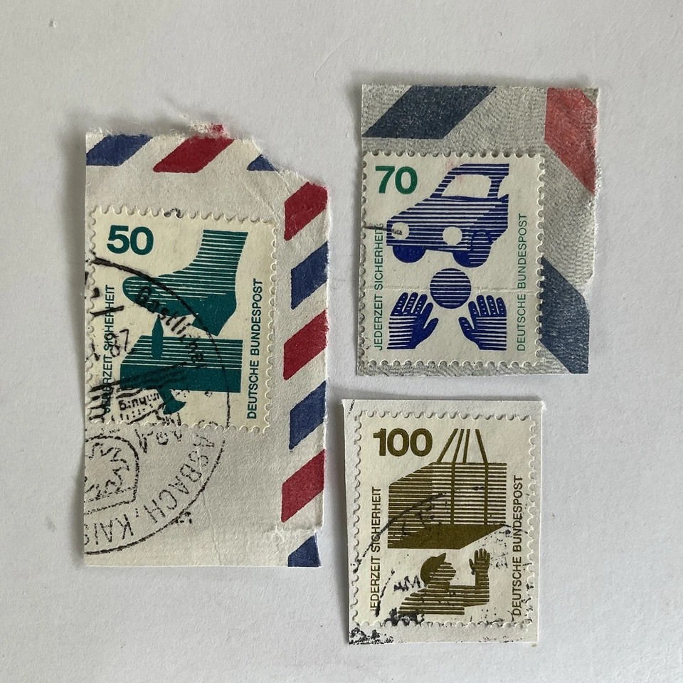 15 Germany stamps~1971-1975~Accident prevention~Macke~joust+German occupation - Image 4 of 4