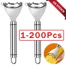 Stainless Steel Corn Cob Peeler Stripper Remover Kitchen Cutter Thresher Tool US