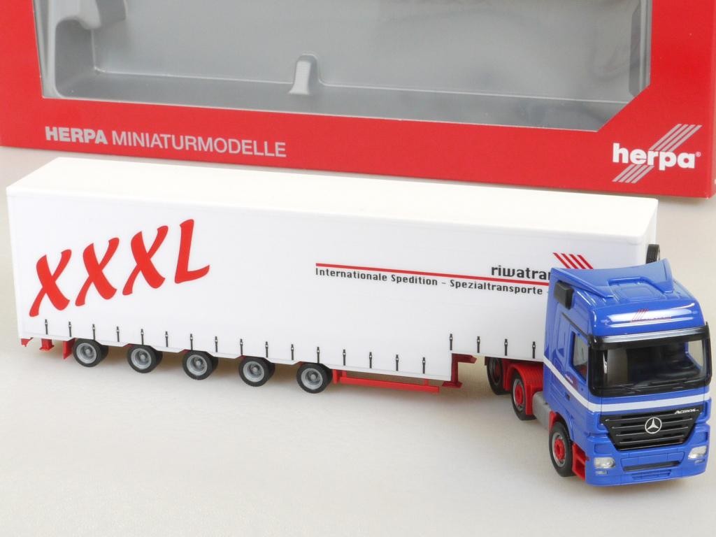 Herpa 153959 MB Actros Volume Semi-Trailer Riwatrans 1:87 MINT! OVP ST 1703-25-