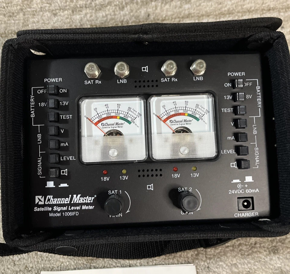 NUEVO - Medidor de Señal Satelital Channel Master 1006IFD con Estuche, Fuente de Alimentación, Manual Foto 3 de 4