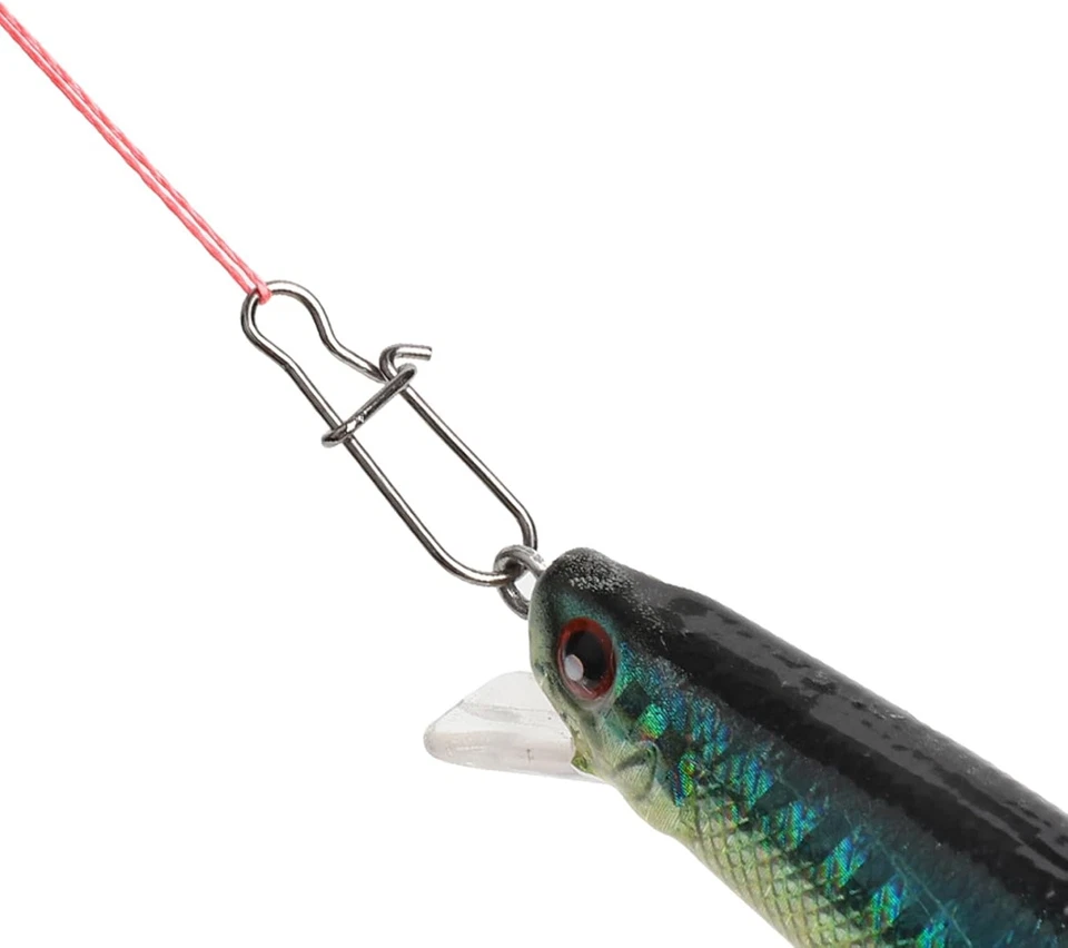 Fishing Snap Set 5 Größen Wirbel Angelhaken Forelle Hecht Barsch Duo-Schloss 100 - Bild 3 von 4