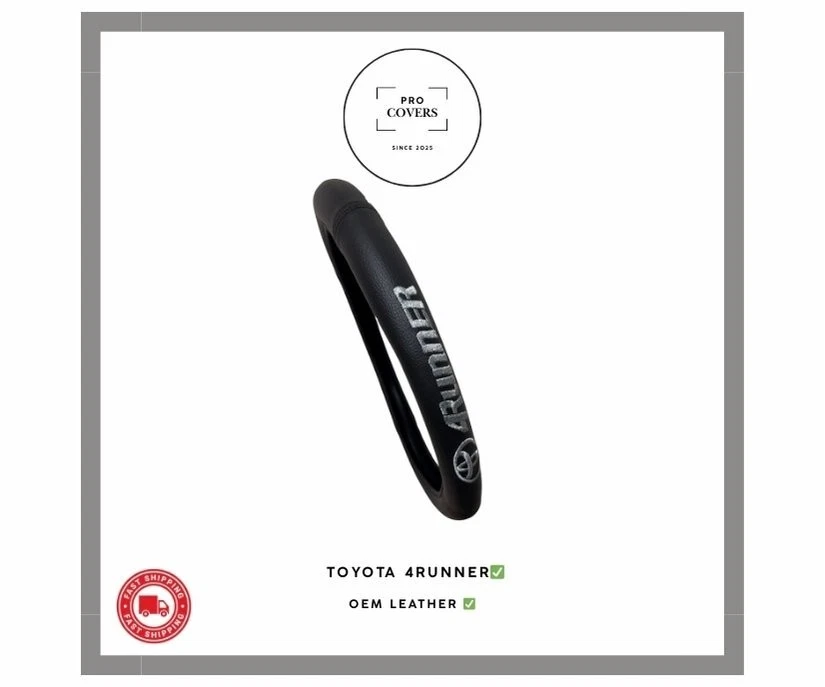 TOYOTA 4RUNNER STEERING WHEEL COVER GENUINE LEATHER 15" 4RUNNER - Image 2 of 3