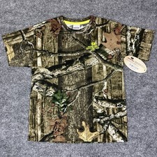 Mossy Oak Camo Shirt Youth Medium Break Up Infinity Short Sleeve Green Logo NWT