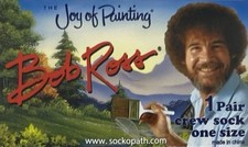BOB ROSS Novelty Crew Socks Set Of 3 Pairs Adult Unisex Mens 8-12 Womens 9-14