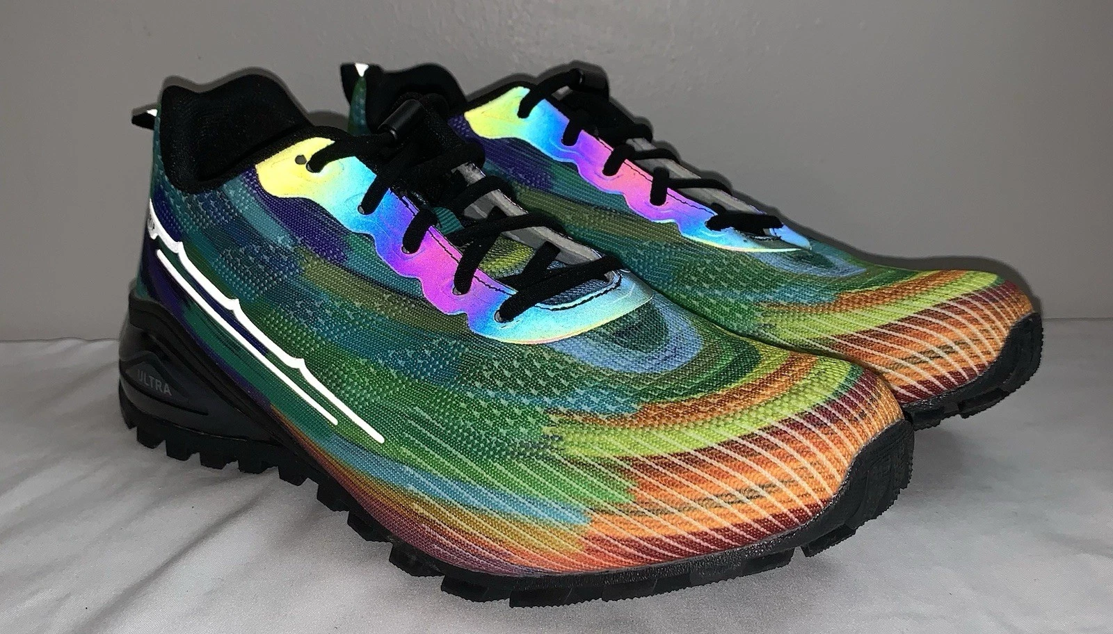 Size 7.5 Kricely Men's Trail Running Shoes Hiking Outdoor Sneaker Shoe Rainbow